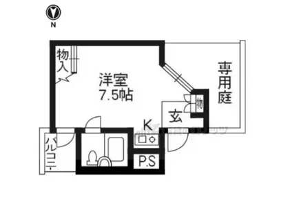 DETOM-1京大前(ワンルーム/1階)の間取り写真