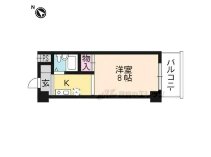 コート双ヶ丘(1K/3階)の間取り写真