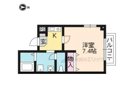 メゾンマカリス(1K/2階)の間取り写真