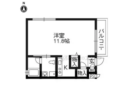 京阪電気鉄道京阪線 龍谷大前深草駅 徒歩7分 3階建 築23年(1K/3階)の間取り写真