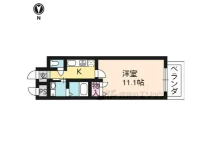 ル・サフィール西大路(1K/9階)の間取り写真