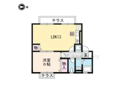 ピシックK(1LDK/1階)の間取り写真