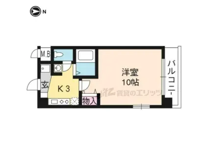 ネヴェルプレヌーヴ(1K/3階)の間取り写真