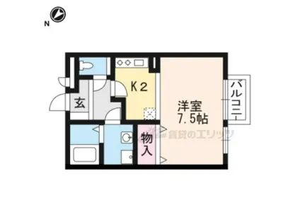 モナリエコート(1K/1階)の間取り写真