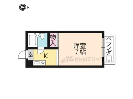 ハイネス山ノ内(1K/2階)の間取り写真