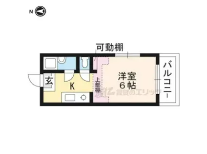 サイプレス宇治(1K/2階)の間取り写真