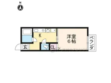 パンション・エトワール・デュノール(1K/2階)の間取り写真