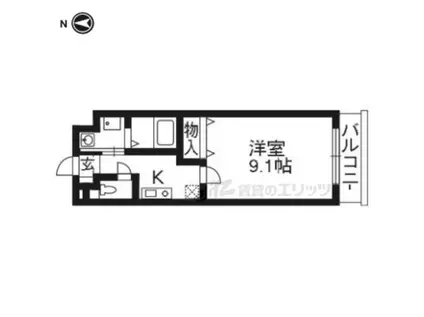 セレーナ北山(1K/1階)の間取り写真