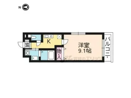 セレーナ北山(1K/5階)の間取り写真