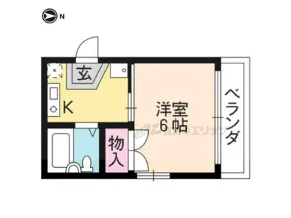 PLAISIR北山(1K/2階)の間取り写真