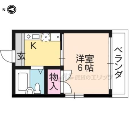 PLAISIR北山(1K/3階)の間取り写真