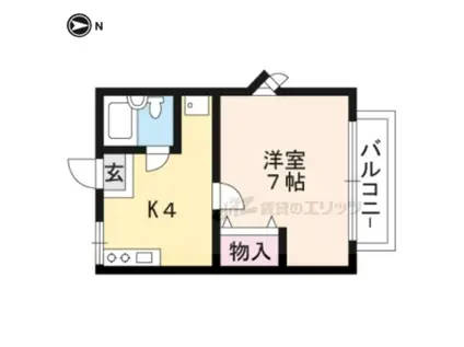 タケウチハイツ(1K/2階)の間取り写真