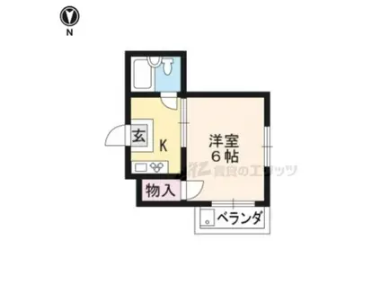 ユニハイツ(1K/2階)の間取り写真