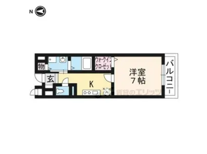 コウジィーコート(1K/1階)の間取り写真