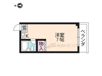 エアリアル太秦(ワンルーム/3階)の間取り写真