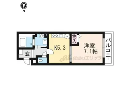 ヴィラ・フロレスタ(1DK/2階)の間取り写真