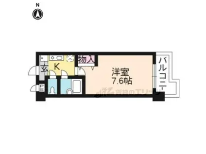 グレースヒル大枝(1K/4階)の間取り写真