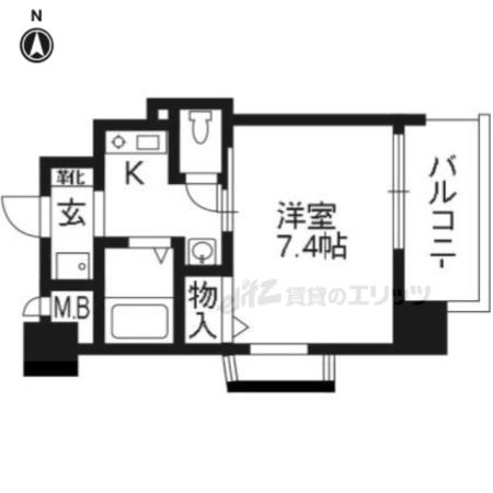 エステムコート京都烏丸ジャパニズム(1K/8階)の間取り写真