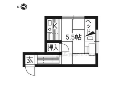 好川荘(1K/2階)の間取り写真