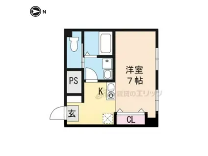 シャトードボニータ(ワンルーム/2階)の間取り写真