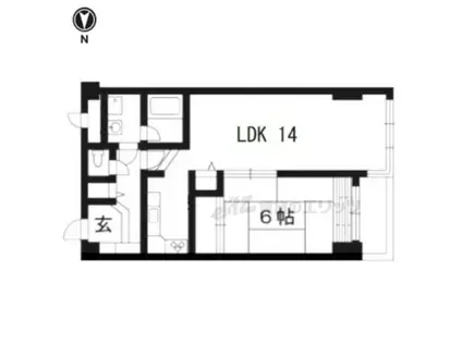 レトロマンション(1LDK/5階)の間取り写真