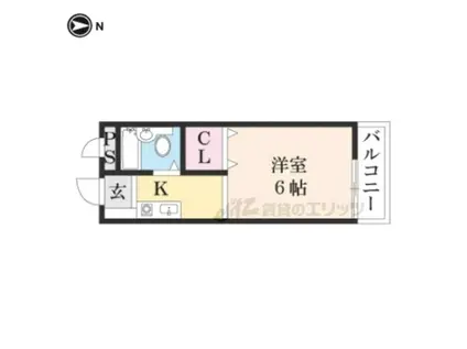MLA京田辺(1K/1階)の間取り写真