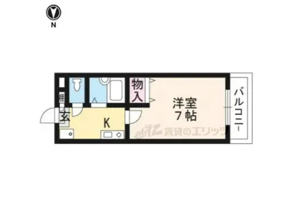 シューパレス(1K/1階)の間取り写真