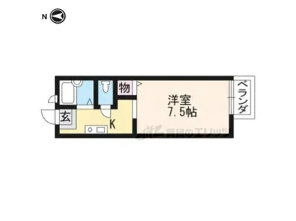 サンハイツ嵯峨野(1K/2階)の間取り写真