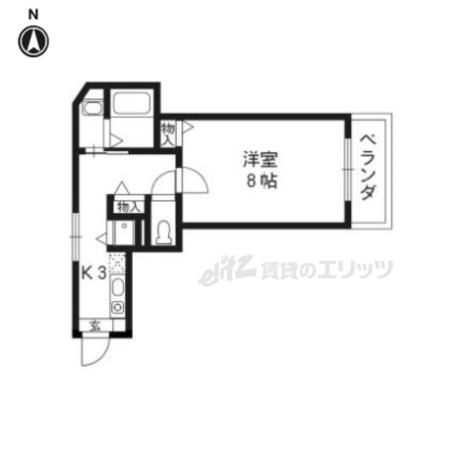 イーストヴィレッジ大宅(1K/4階)の間取り写真