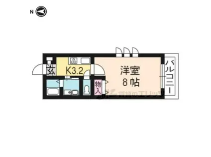 紫野レジデンス(1K/2階)の間取り写真