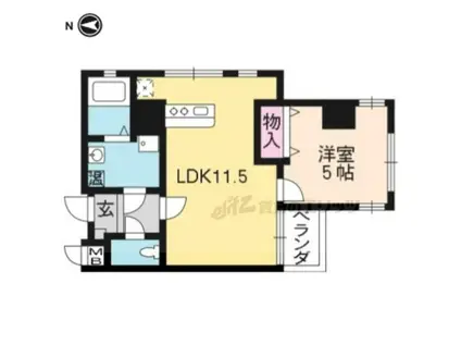 シルクシティ花(1LDK/3階)の間取り写真