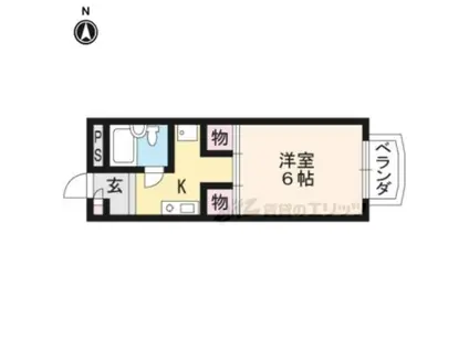 アイリス衣笠(1K/3階)の間取り写真