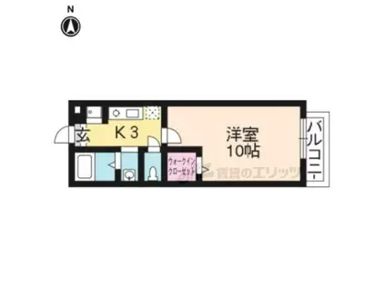 ラ・コリーヌ(1K/1階)の間取り写真