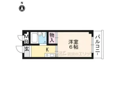 SAMSQUARE大津京(1K/2階)の間取り写真