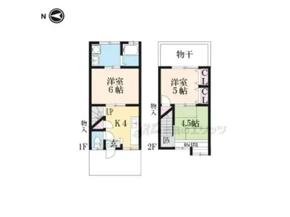 京福嵐山本線 帷子ノ辻駅 徒歩6分 2階建 築54年(3K)の間取り写真