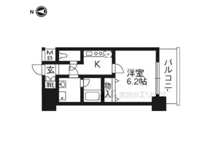 アスヴェル京都外大前805(1K/8階)の間取り写真