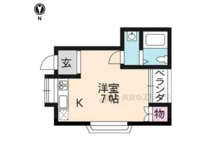 タウニィ下川原(1K/2階)の間取り写真