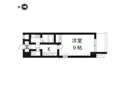 山陰本線 丹波口駅 徒歩12分 9階建 築18年(1K/3階)の間取り写真