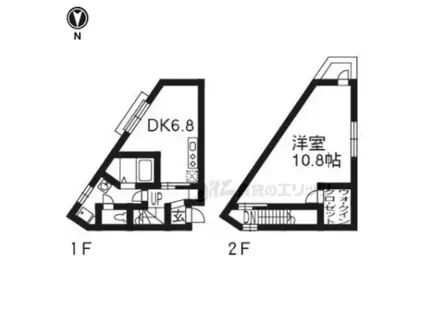 京阪電気鉄道京阪線 御殿山駅 徒歩17分 2階建 築19年(1DK)の間取り写真