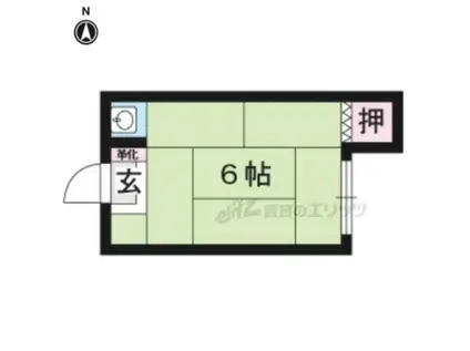 清山荘(ワンルーム/1階)の間取り写真