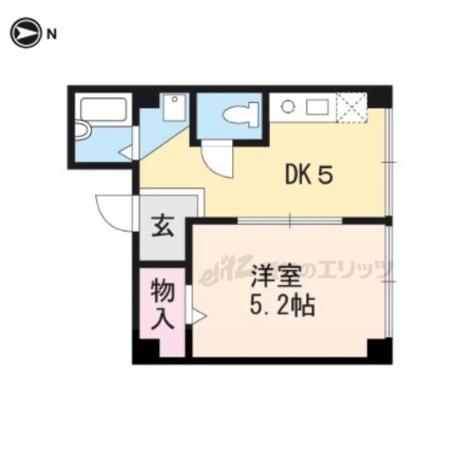 ラッジングハウス蘭(1K/3階)の間取り写真