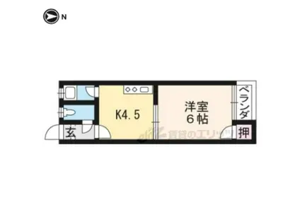 ファーストコート丹波橋(1DK/2階)の間取り写真