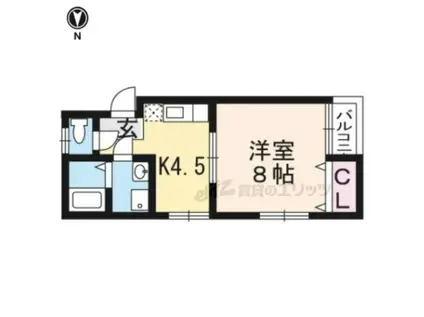 パレス華(1K/1階)の間取り写真