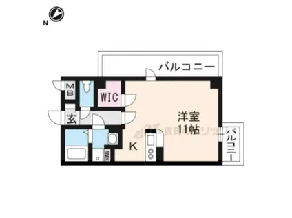 グランシャリオ長尾(ワンルーム/4階)の間取り写真