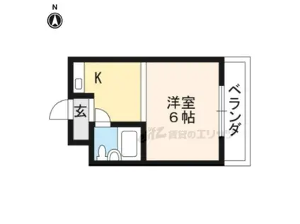 サンアイ(1K/2階)の間取り写真