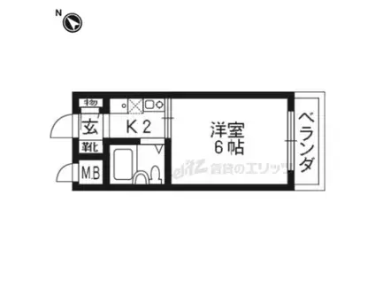 シャトーHAMADA(1K/2階)の間取り写真