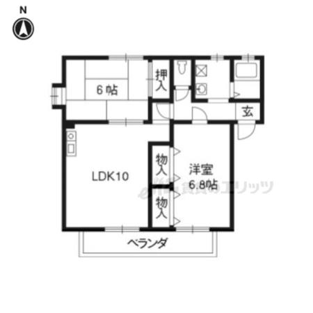 ハイツツインズ北棟(2LDK/2階)の間取り写真