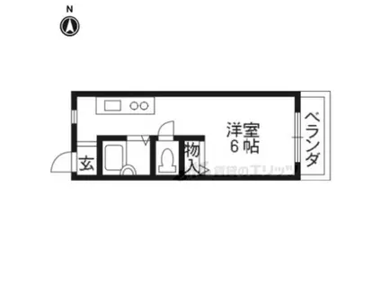 シャンテー三矢(ワンルーム/2階)の間取り写真