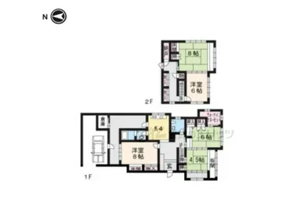 京阪電気鉄道京阪線 藤森駅 徒歩2分 2階建 築127年(5K)の間取り写真