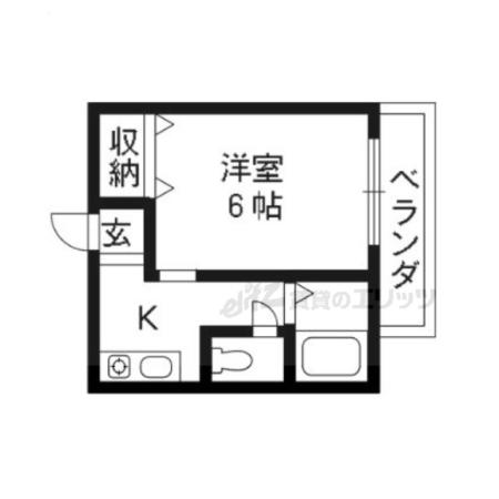 グリーンヒルカリム(1K/2階)の間取り写真